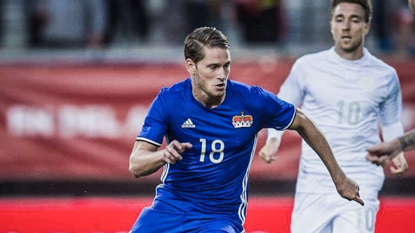 Nico Hasler playing for Liechtenstein - Sept. 5, 2019