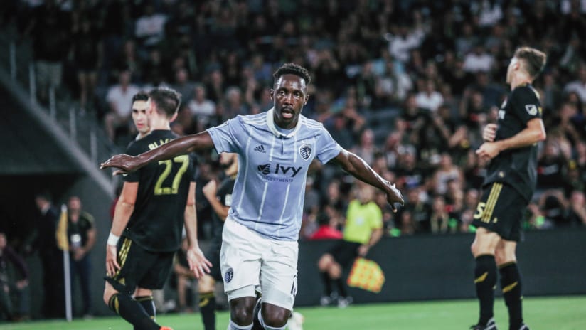 Gerso Fernandes celebration - Sporting KC at LAFC - Aug. 11, 2018