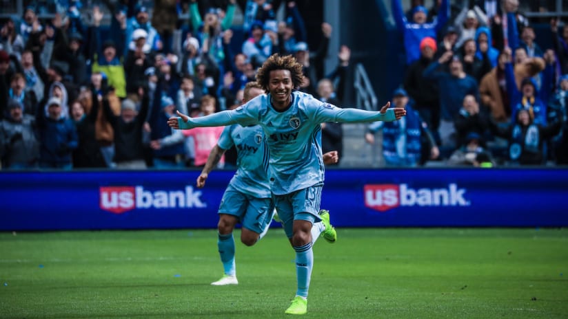 Gianluca Busio Celebration - Sporting KC v Montreal Impact - March 30, 2019