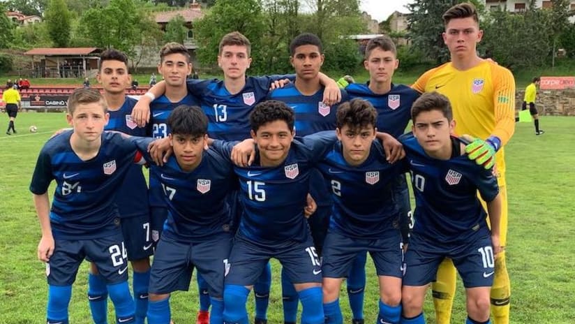 Osvaldo Cisneros with USA U-15s blue - 2019 Torneo Delle Nazioni