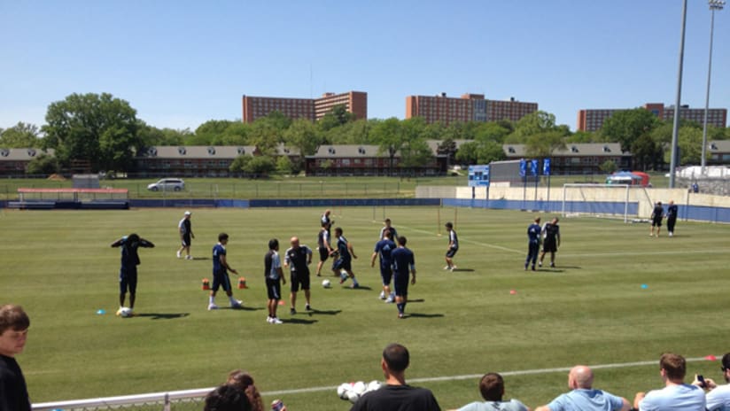 Sporting KC trains in Lawrence