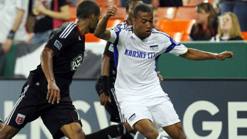Kansas City Wizards forward Teal Bunbury (right) is six games into his first MLS season.