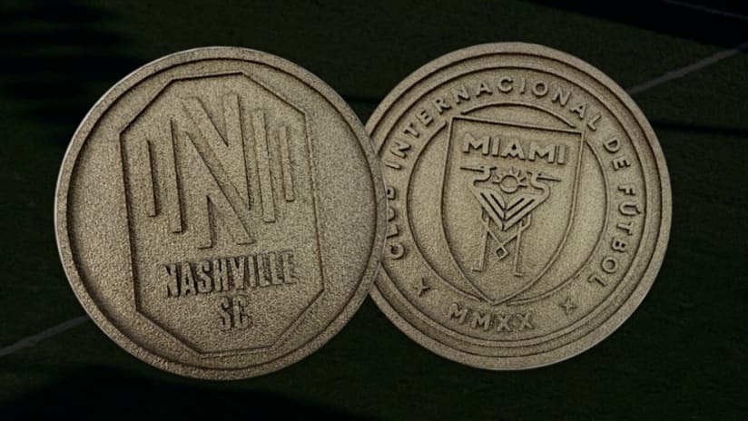 Inter Miami CF and Nashville SC coins - Expansion Priority Draft