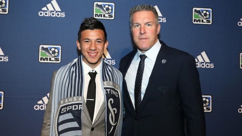 Mikey Lopez with Peter Vermes - 2013 SuperDraft