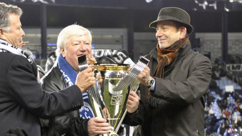Cliff Illig and Don Garber with MLS Cup trophy in 2013