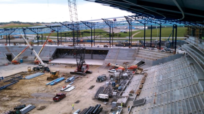 View from inside the roof at KC Soccer Stadium.