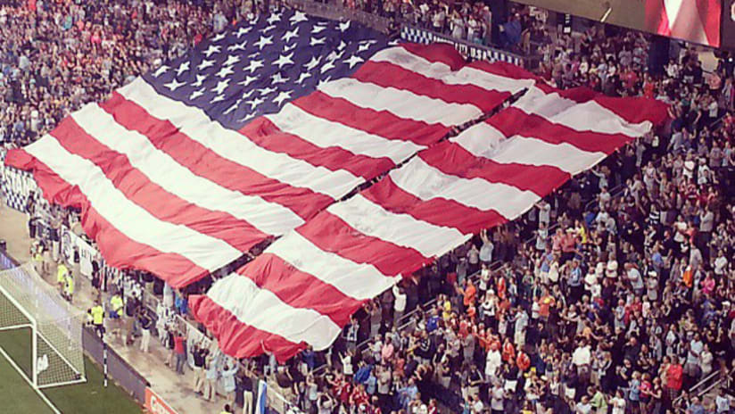 American Flag in South Stand
