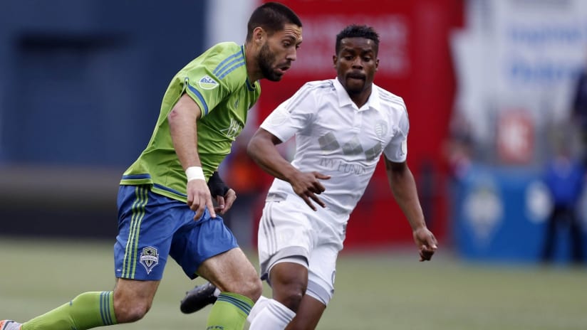Soni Mustivar, Clint Dempsey - Sporting KC at Seattle Sounders - May 23, 2015