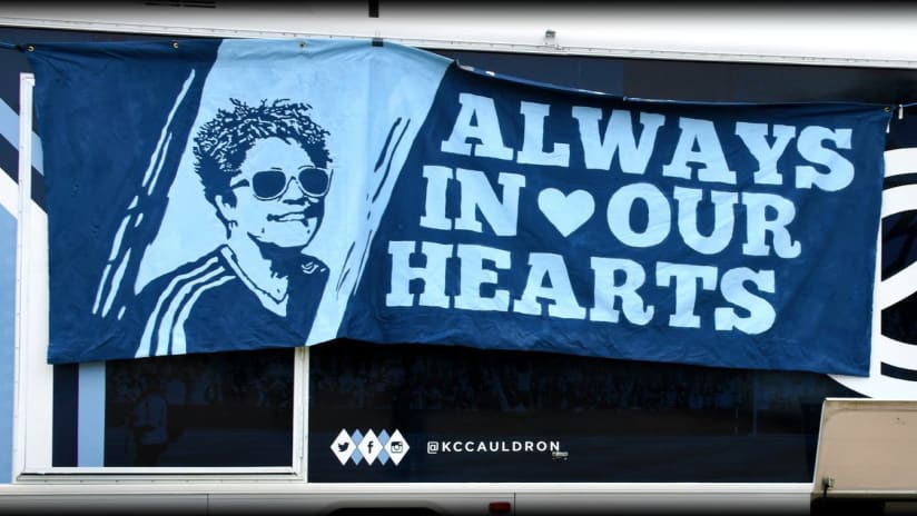 Barb Goebel banner at MLS is Back Tournament - Sporting KC