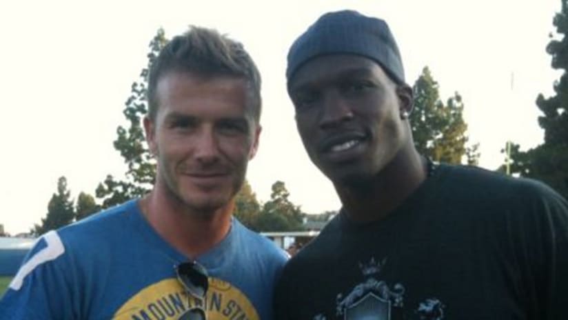 Chad Ochocinco with David Beckham
