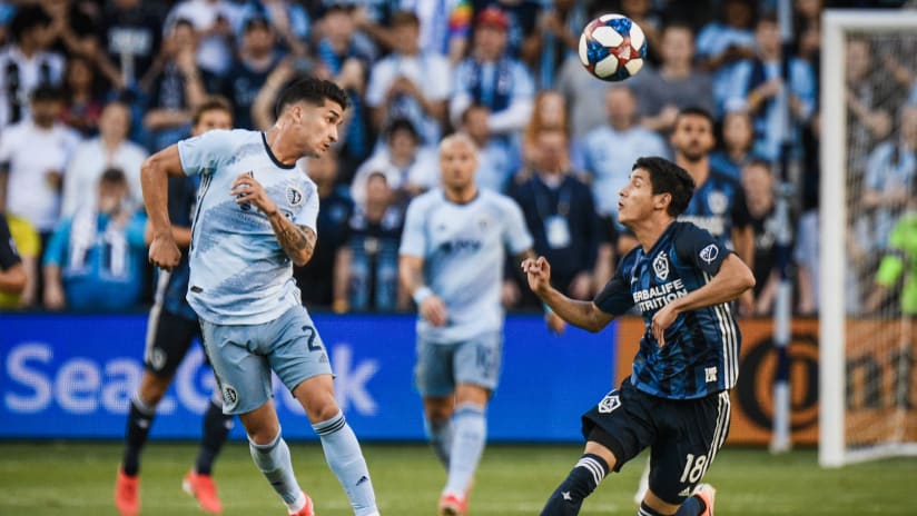 Felipe Gutierrez header - Sporting KC vs. LA Galaxy - May 29, 2019