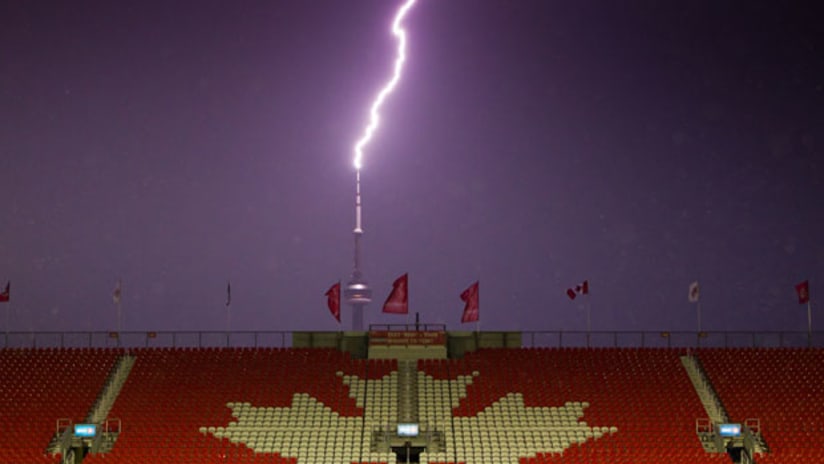 Extreme weather conditions postponed Wednesday's match (Photo: Paul Giamou/TorontoFC.ca).