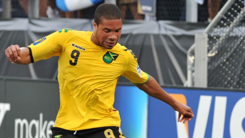 Ryan Johnson in action for Jamaica.