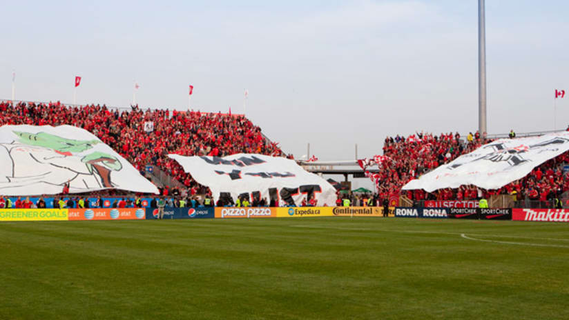 Supporters' 2010 opening day banners gained international attention.