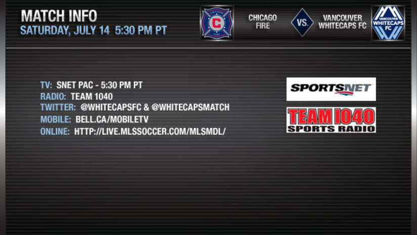 Match information: Chicago Fire vs. Whitecaps FC
