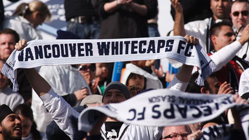Whitecaps FC fans and scarf