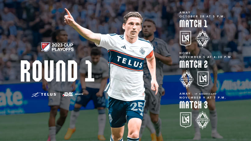 Vancouver Whitecaps FC MLS Cup Playoffs return to BC Place on Sunday, November 5 at 4:30 p.m. PT