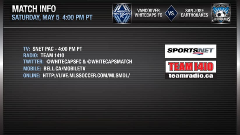 Match Information - Whitecaps FC vs. San Jose Earthquakes