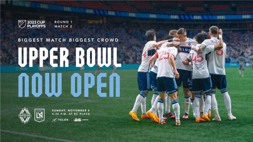 Whitecaps FC to open upper bowl for Sunday’s MLS Cup Playoffs match against LAFC