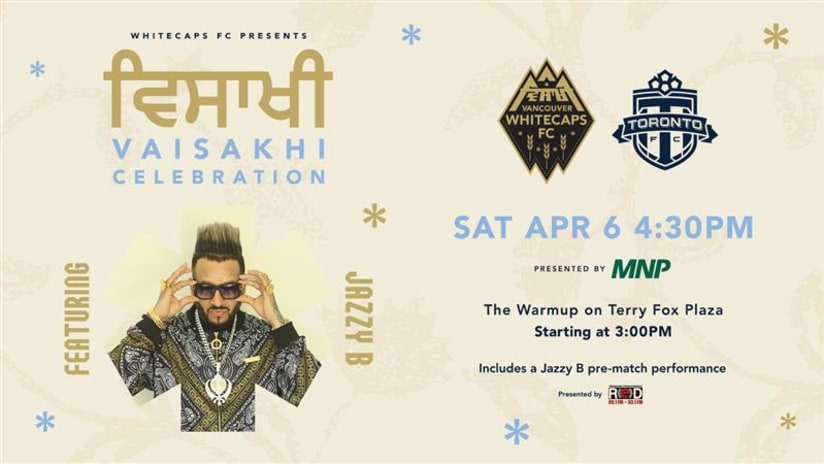 World-renowned recording artist Jazzy B to perform at Saturday's Vaisakhi Celebration Match, presented by MNP