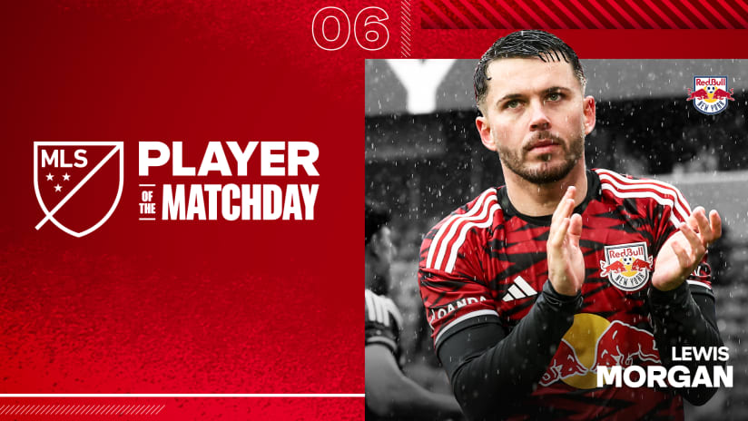 New York Red Bulls' Lewis Morgan named Player of the Matchday 