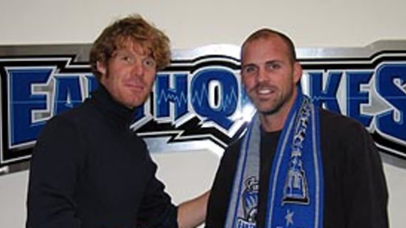Quakes GM Alexi Lalas (left) welcomed defender Craig Waibel back for another season in San Jose.