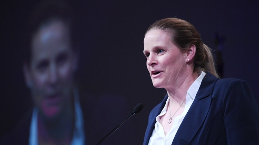 Cindy Parlow Cone - at the 2019 US Soccer AGM