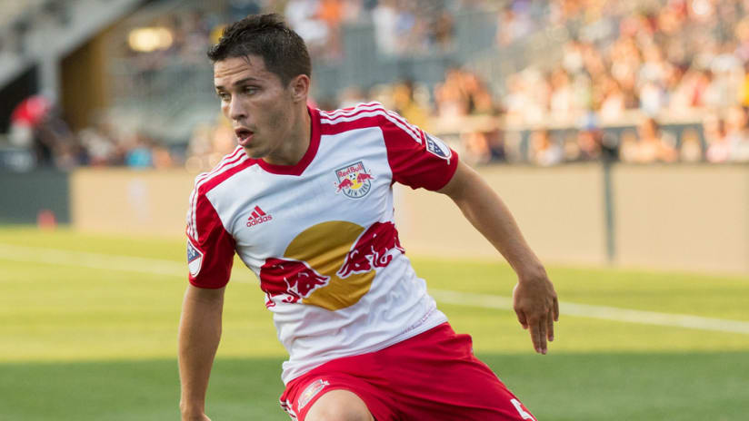 Connor Lade - New York Red Bulls - Dribbles to his right