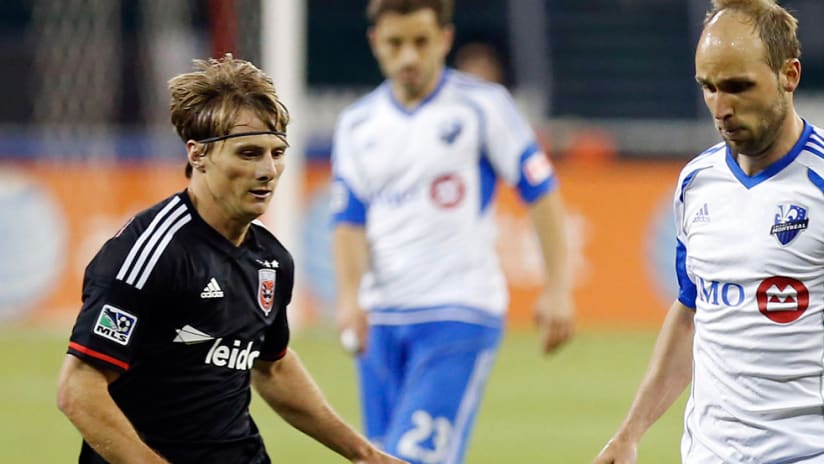 Chris Rolfe - D.C. United - Justin Mapp - Montreal Impact - during a game in 2014