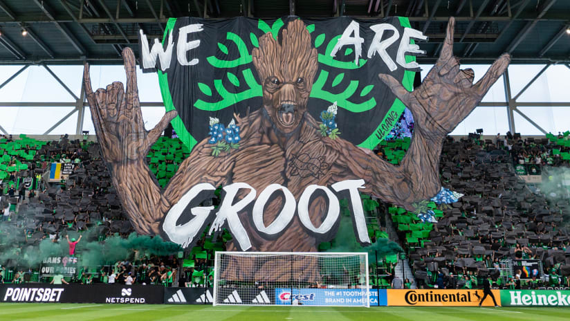 Groot tifo - Austin FC - Rivalry Week
