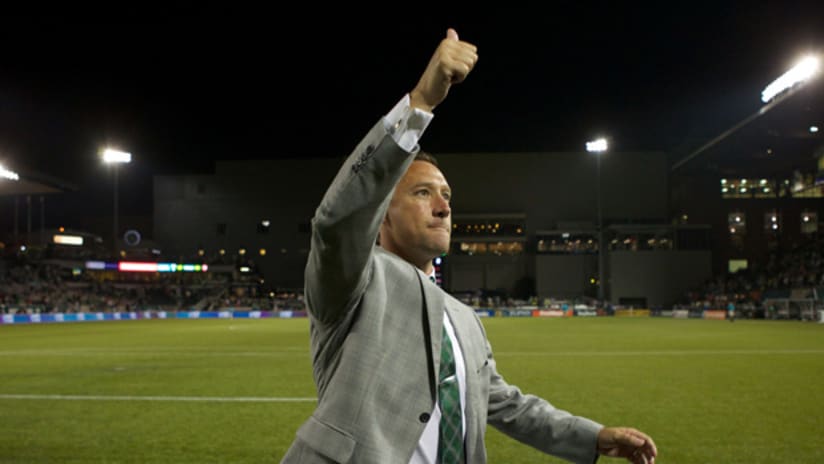 Caleb Porter gives the thumbs-up