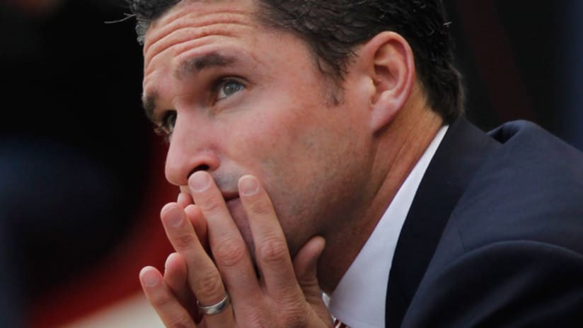 Jay Heaps with head in hands