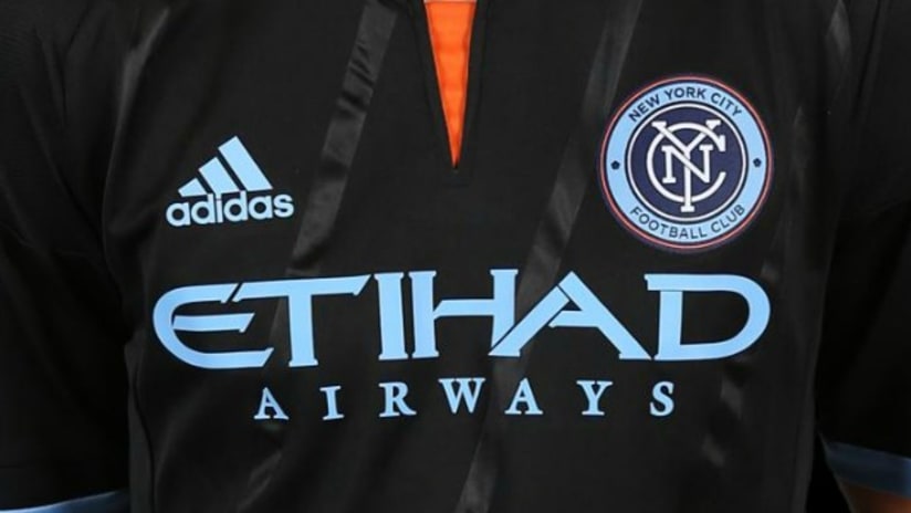 New York City FC 2015 away jersey close-up