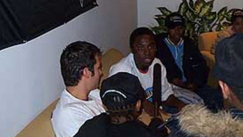 Freddy Adu and Mike Petke attended a meeting with the Anacostia Explorers.