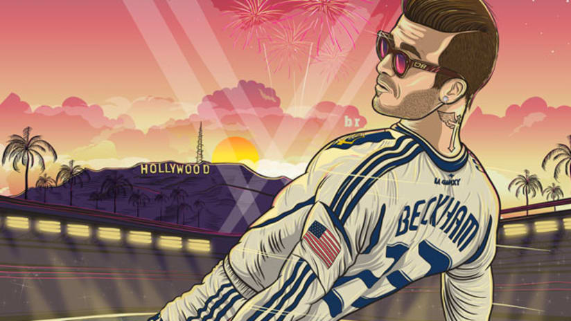 David Beckham, LA Galaxy, Bleacher Report illustration