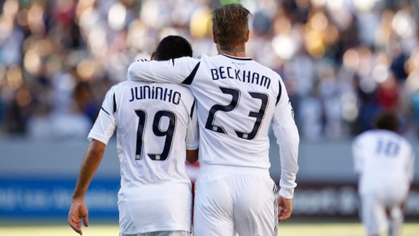 Juninho and David Beckham
