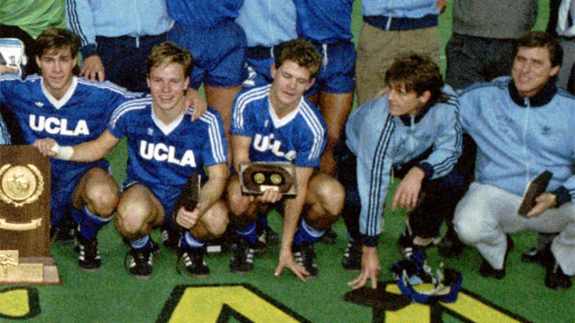 Getchell (2nd from right), starred for Schmid at UCLA alongside Caligiuri (far left).