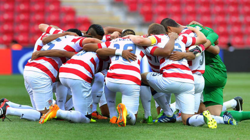 The US Under-20 national team before their World Cup match vs. France