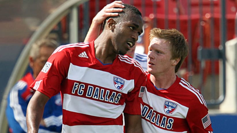 Atiba Harris (left) and Dax McCarty lead FC Dallas into a tough two-game stretch beginning Wednesday.