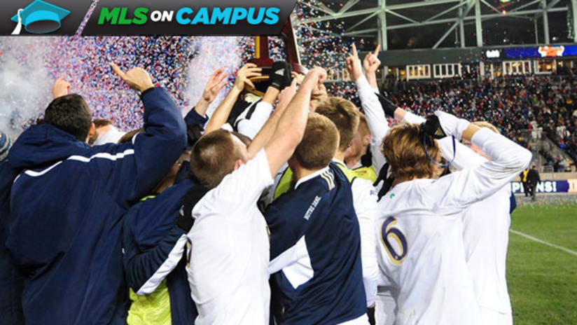 Notre Dame celebrate winning the 2013 College Cup