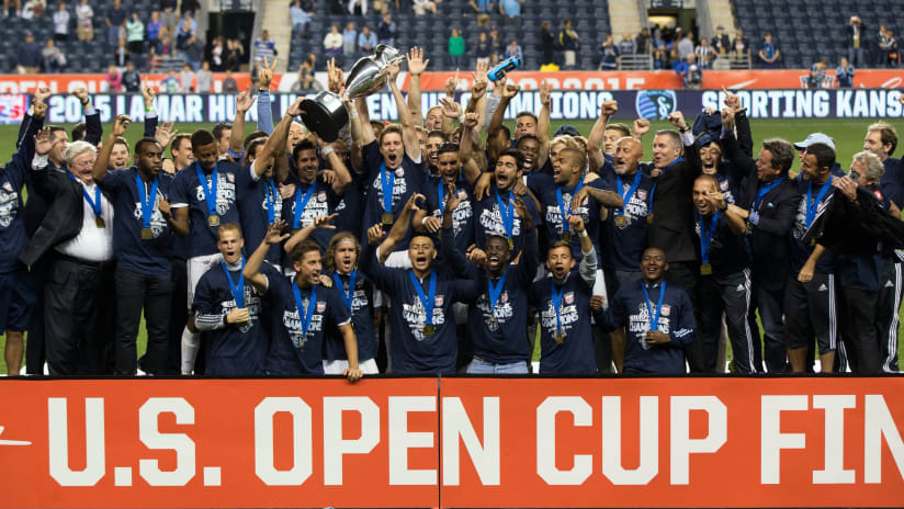 US Open Cup Final - Sporting Kansas City - trophy celebration