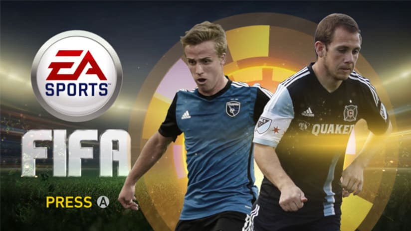 Harry Shipp and Tommy Thompson compete in EA FIFA Real Life Skills Challenge