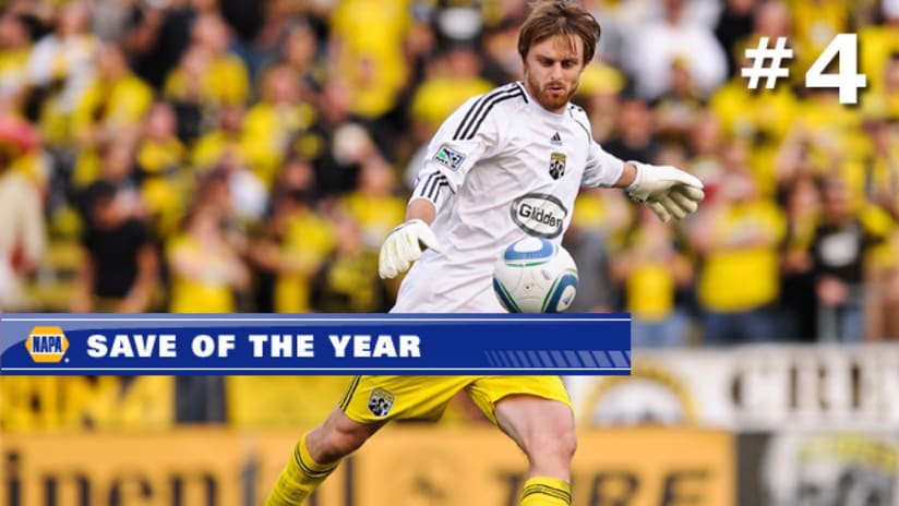 Columbus Crew's Eddie Gaven finished 4th in voting for the NAPA Save of the Year.