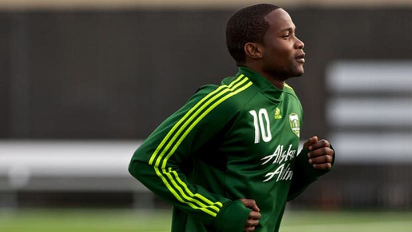 Danny Mwanga trains for the first time with the Portland Timbers