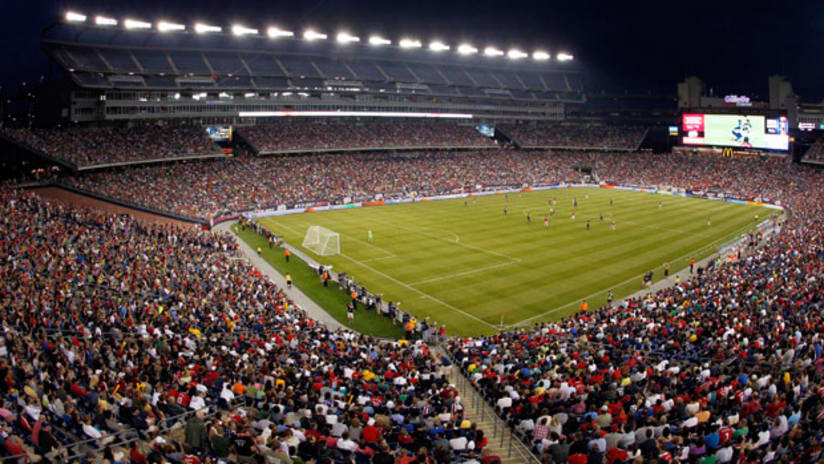 A stadium/crowd view of Gillette Stadium