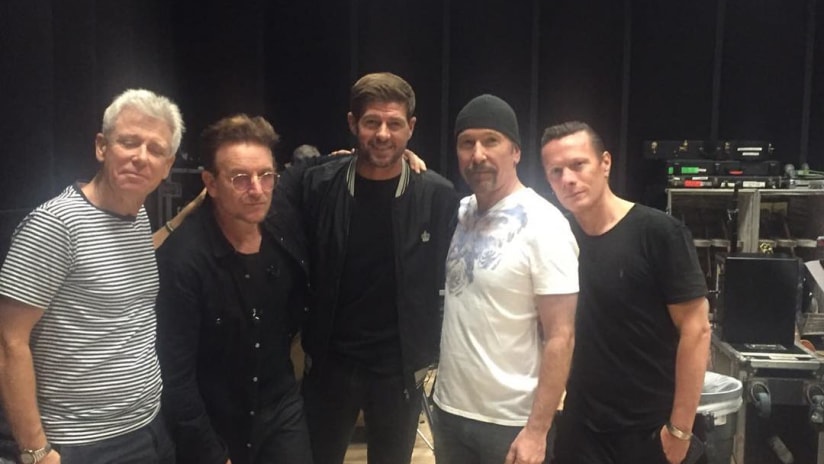 Steven Gerrard - LA Galaxy - with U2