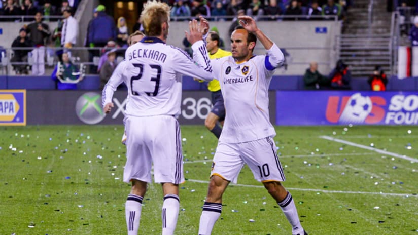 Two's company: The Galaxy currently boast two DPs—David Beckham and Landon Donovan.