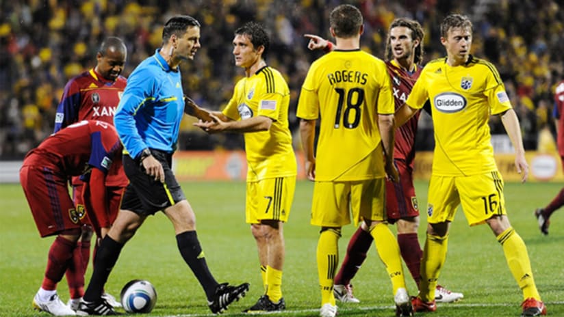 Tensions were high in the Crew's 1-0 win over Real Salt Lake last Saturday,