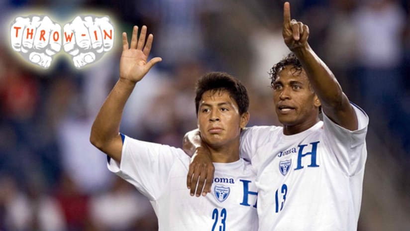 Throw-In: Roger Espinoza and Carlo Costly with Honduras.