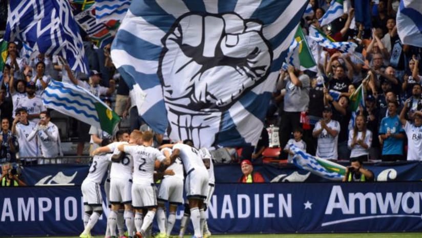 Vancouver Whitecaps huddle in shadow of supporters' tifo